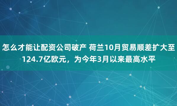 怎么才能让配资公司破产 荷兰10月贸易顺差扩大至124.7亿欧元，为今年3月以来最高水平